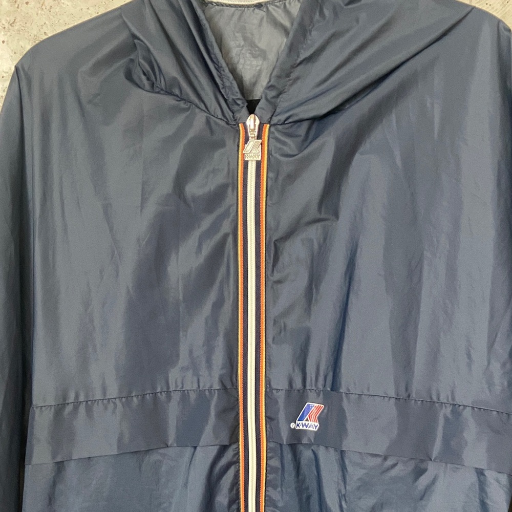 K-Way Le Vrai Claude - Unisex Packable Unisex Dark Blue Windbreaker / Raincoat